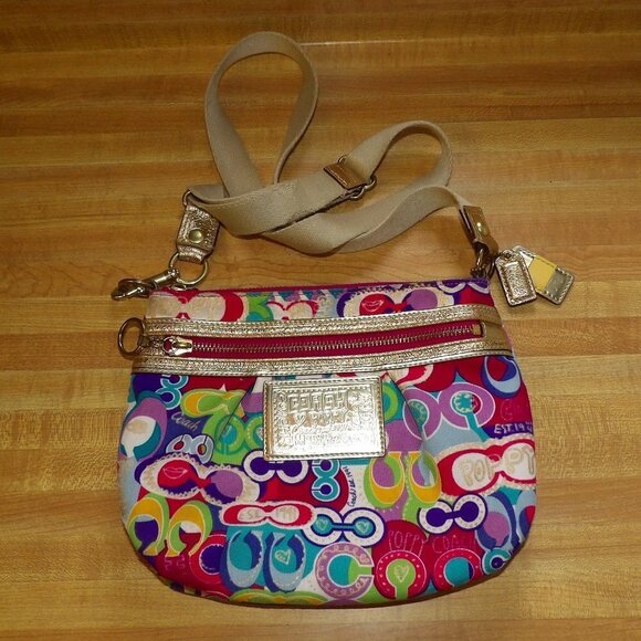 Coach Handbags - Fun Coach Bag, Authentic Poppy 1941 Collection Bag, Bright multi-colored